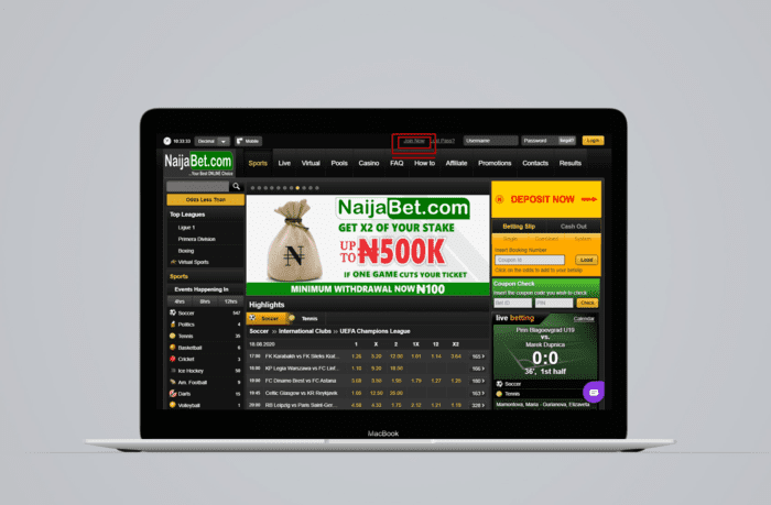  naijabet register